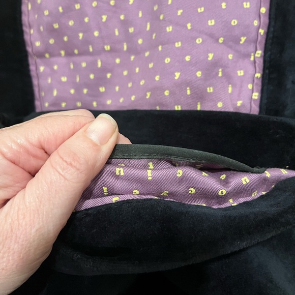 Vintage Juicy Couture Black Velvet Satchel/ Shoulder Bag - Picture 15 of 15